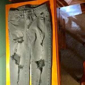 American eagle skinny distressed black jeans